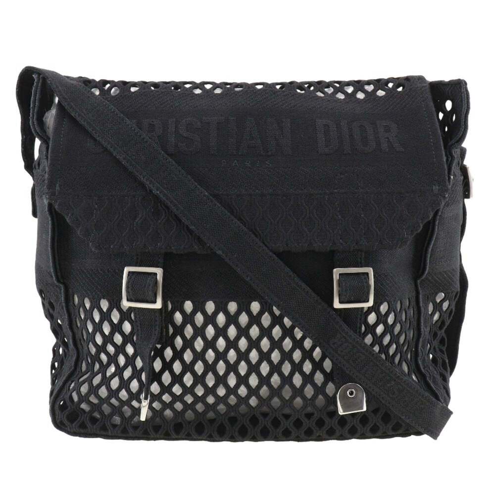 CHRISTIAN DIOR Black Canvas Messenger Shoulder Bag - Picture 1 of 11